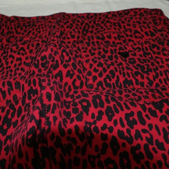 Flattering Red Leopard Jeans Size 14 Stretchy Comfy - Picture 15 of 16